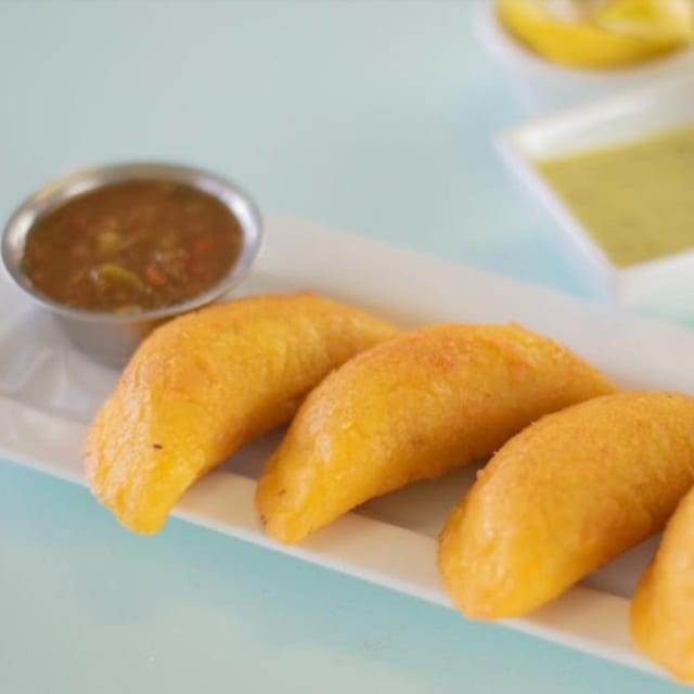 Sweet Plantains & Mozzarella Empanada.